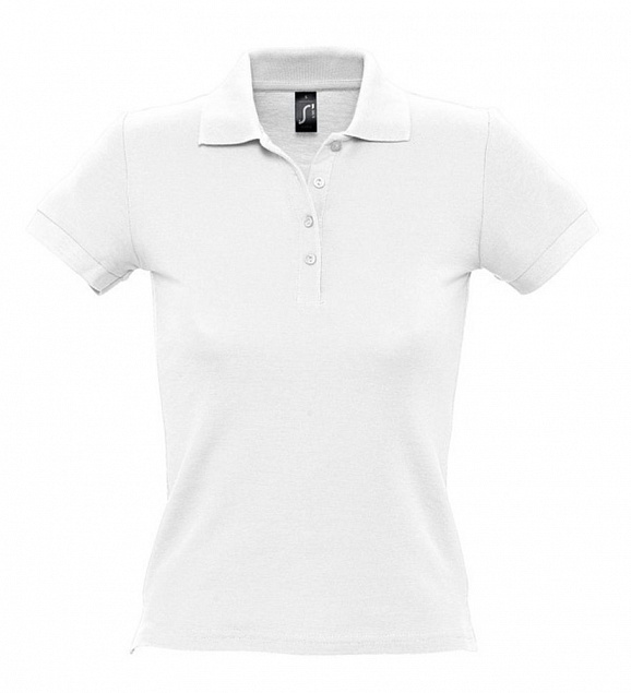 Рубашка поло женская PEOPLE 210, белая с логотипом в Волгограде заказать по выгодной цене в кибермаркете AvroraStore