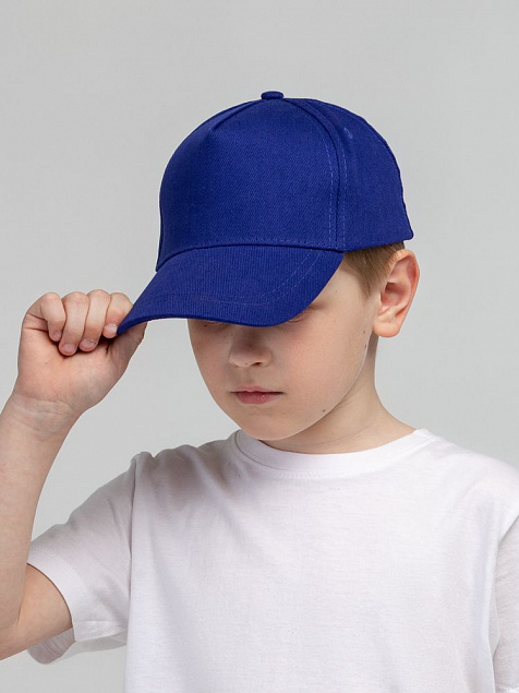 Бейсболка детская Standard Kids, синяя с логотипом в Волгограде заказать по выгодной цене в кибермаркете AvroraStore