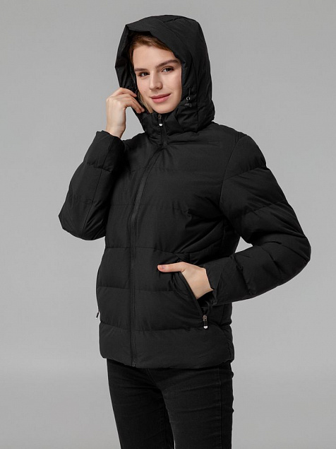 Куртка с подогревом Thermalli Everest, черная с логотипом в Волгограде заказать по выгодной цене в кибермаркете AvroraStore
