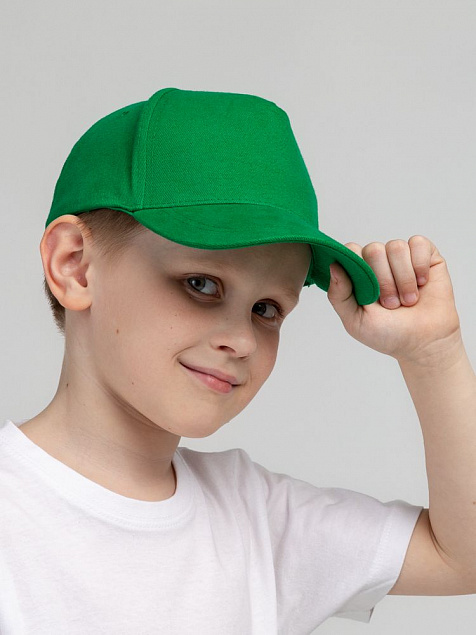 Бейсболка детская Standard Kids, зеленая с логотипом в Волгограде заказать по выгодной цене в кибермаркете AvroraStore