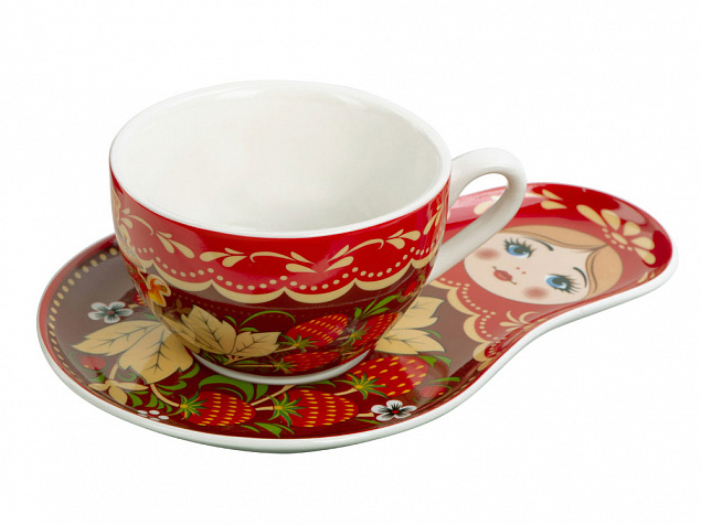 Подарочный набор: чайная пара, чай Малина с мятой с логотипом в Волгограде заказать по выгодной цене в кибермаркете AvroraStore