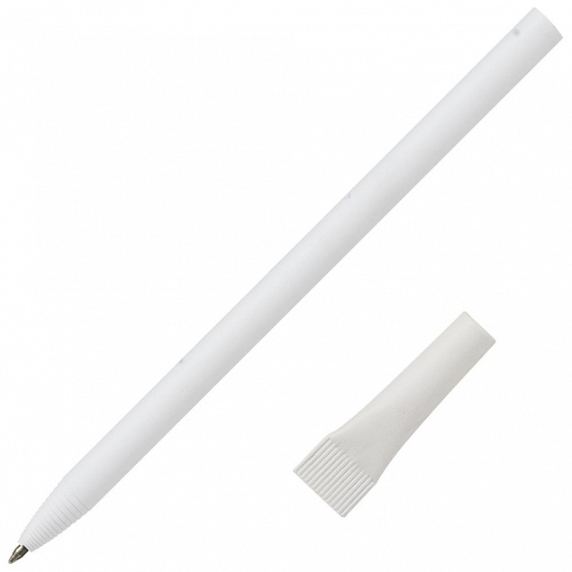 Ручка шариковая Carton Plus, белая с логотипом в Волгограде заказать по выгодной цене в кибермаркете AvroraStore