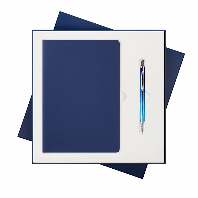 Подарочный набор Portobello/Spark синий (Ежедневник недат А5, Ручка) с логотипом в Волгограде заказать по выгодной цене в кибермаркете AvroraStore