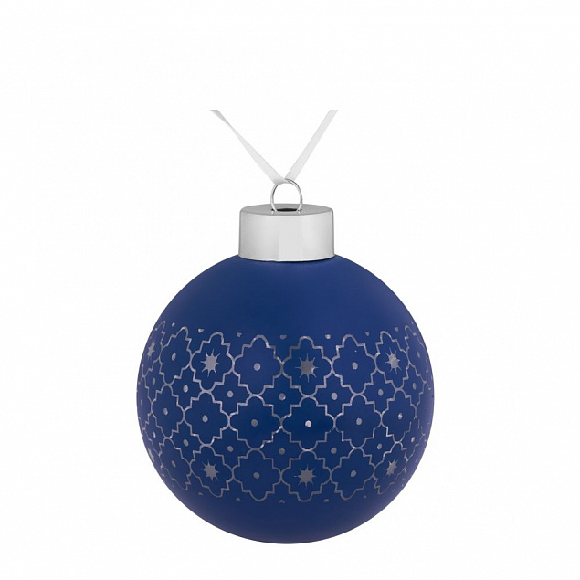 Елочный шар Chain, 8 см, синий с логотипом в Волгограде заказать по выгодной цене в кибермаркете AvroraStore