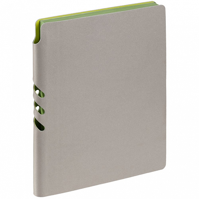Ежедневник Flexpen, недатированный, серебристо-зеленый с логотипом в Волгограде заказать по выгодной цене в кибермаркете AvroraStore