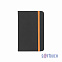 Блокнот "Бергамо", покрытие soft touch, формат А6, черный/оранжевый# с логотипом в Волгограде заказать по выгодной цене в кибермаркете AvroraStore