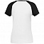 Футболка женская T-bolka Bicolor Lady, белая с черным с логотипом в Волгограде заказать по выгодной цене в кибермаркете AvroraStore