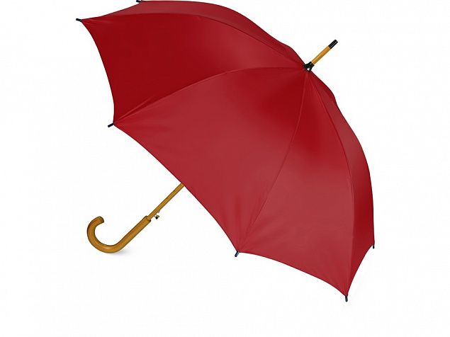 Зонт-трость полуавтоматический с деревянной ручкой с логотипом в Волгограде заказать по выгодной цене в кибермаркете AvroraStore