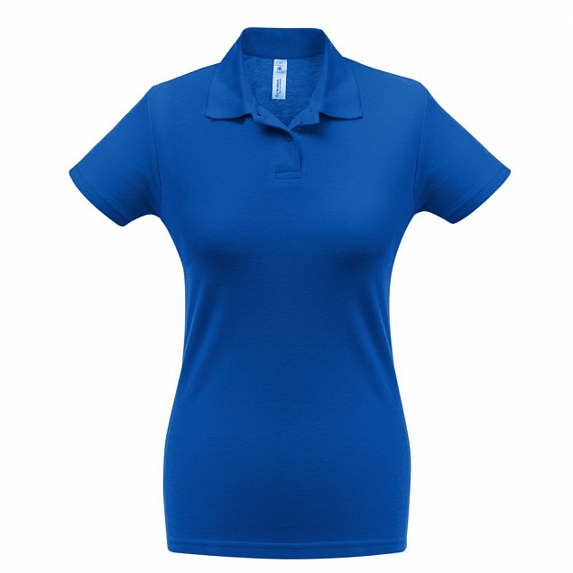 Рубашка поло женская ID.001 ярко-синяя с логотипом в Волгограде заказать по выгодной цене в кибермаркете AvroraStore