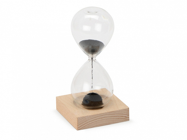 Песочные магнитные часы на деревянной подставке Infinity с логотипом в Волгограде заказать по выгодной цене в кибермаркете AvroraStore