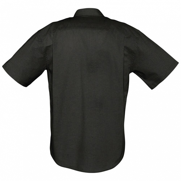 Рубашка мужская с коротким рукавом BRISBANE, черная с логотипом в Волгограде заказать по выгодной цене в кибермаркете AvroraStore
