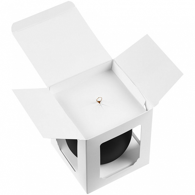 Елочный шар Gala Matt в коробке, 8,5 см, черный с логотипом в Волгограде заказать по выгодной цене в кибермаркете AvroraStore