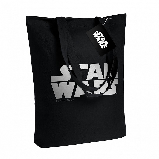 Холщовая сумка Star Wars Silver, черная с логотипом в Волгограде заказать по выгодной цене в кибермаркете AvroraStore