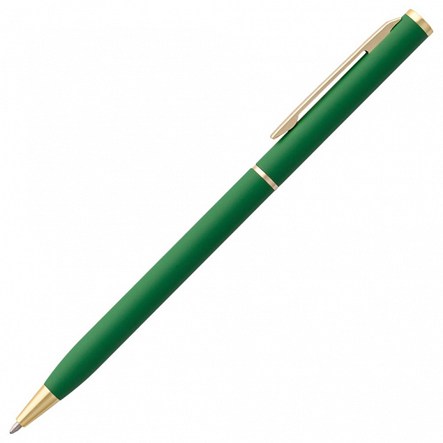 Ручка шариковая Hotel Gold, ver.2, зеленая с логотипом в Волгограде заказать по выгодной цене в кибермаркете AvroraStore