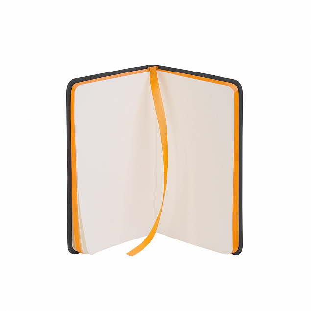 Блокнот "Бергамо", покрытие soft touch, формат А6, черный/оранжевый# с логотипом в Волгограде заказать по выгодной цене в кибермаркете AvroraStore