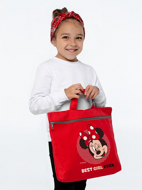 Сумка-папка «Минни Маус. Best Girl Еver», красная с логотипом в Волгограде заказать по выгодной цене в кибермаркете AvroraStore