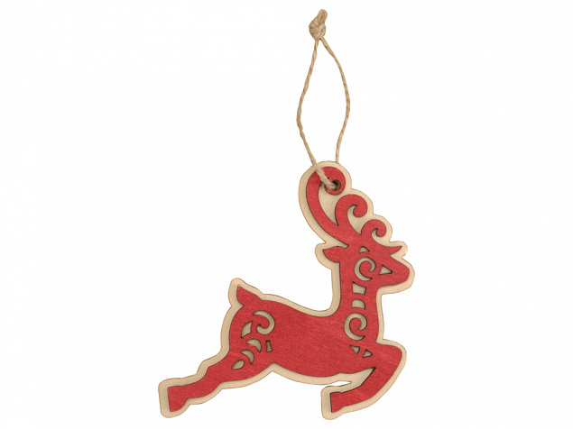 Подвеска деревянная Рождественский олень с логотипом в Волгограде заказать по выгодной цене в кибермаркете AvroraStore