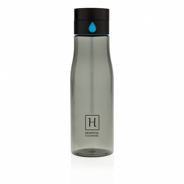 Бутылка для воды Aqua из материала Tritan, черная с логотипом в Волгограде заказать по выгодной цене в кибермаркете AvroraStore
