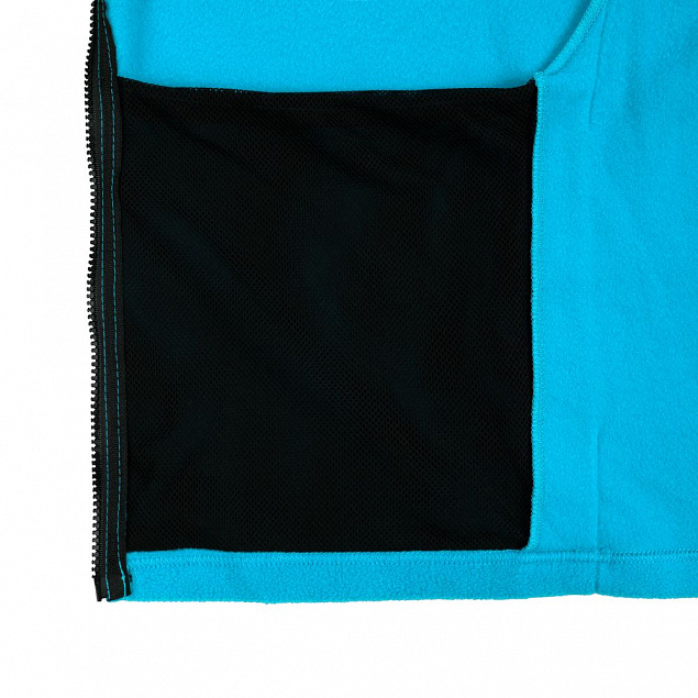 Куртка флисовая унисекс Manakin, бирюзовая с логотипом в Волгограде заказать по выгодной цене в кибермаркете AvroraStore