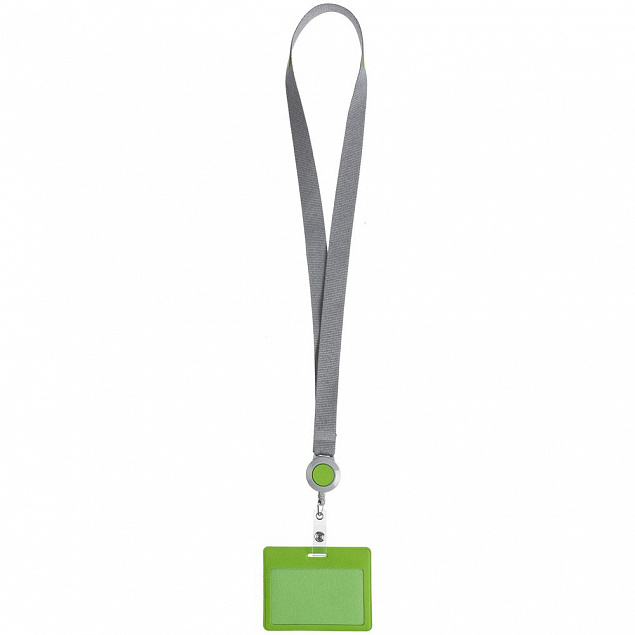 Чехол для карточки с лентой и ретрактором Devon, зеленый с логотипом в Волгограде заказать по выгодной цене в кибермаркете AvroraStore
