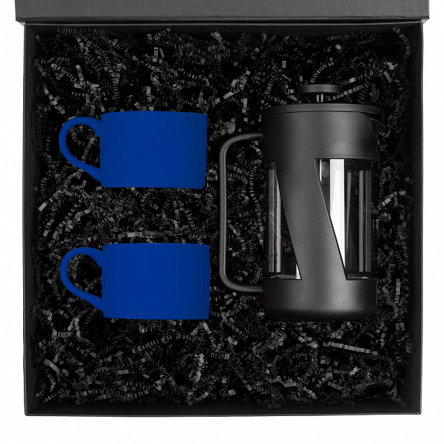 Набор для чая на 2 персоны Best Morning, синий с логотипом в Волгограде заказать по выгодной цене в кибермаркете AvroraStore