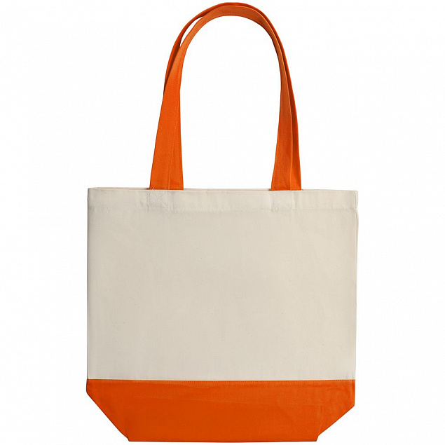 Холщовая сумка Shopaholic, оранжевая с логотипом в Волгограде заказать по выгодной цене в кибермаркете AvroraStore