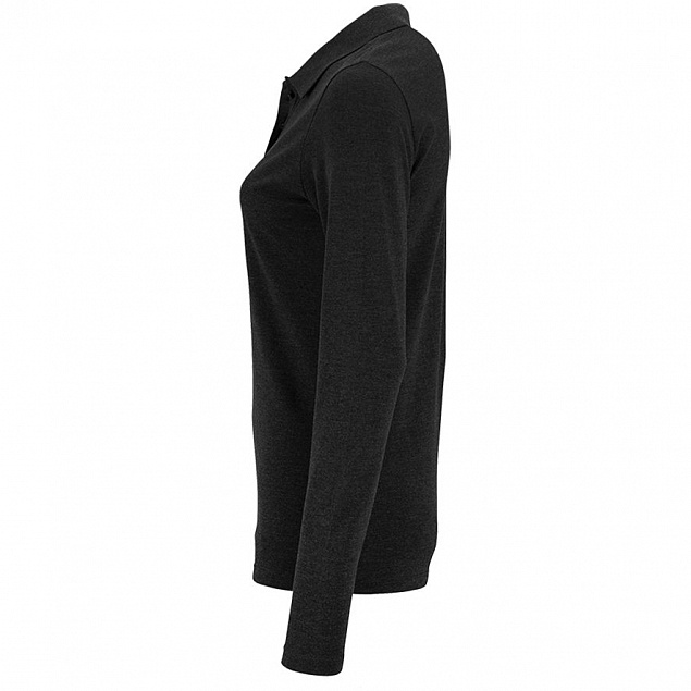 Рубашка поло женская с длинным рукавом PERFECT LSL WOMEN, черный меланж с логотипом в Волгограде заказать по выгодной цене в кибермаркете AvroraStore