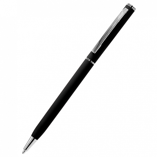 Ручка шариковая металлическая Tinny Soft - Черный AA с логотипом в Волгограде заказать по выгодной цене в кибермаркете AvroraStore