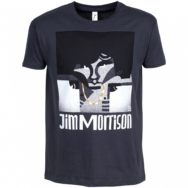 Футболка «Меламед. Jim Morrison», темно-серая с логотипом в Волгограде заказать по выгодной цене в кибермаркете AvroraStore
