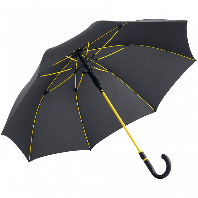 Зонт-трость с цветными спицами Color Style, желтый с логотипом в Волгограде заказать по выгодной цене в кибермаркете AvroraStore