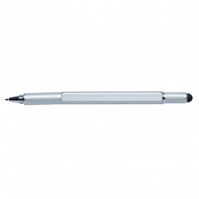 Многофункциональная ручка 5 в 1, серебряный с логотипом в Волгограде заказать по выгодной цене в кибермаркете AvroraStore