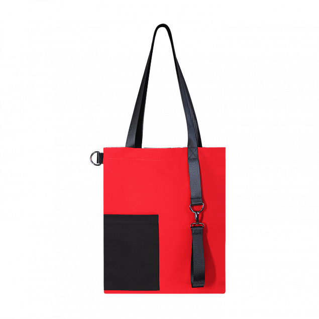 Шоппер Superbag Color (красный с чёрным) с логотипом в Волгограде заказать по выгодной цене в кибермаркете AvroraStore