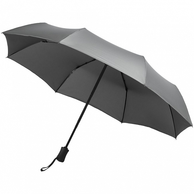 Зонт складной ironWalker, серебристый с логотипом в Волгограде заказать по выгодной цене в кибермаркете AvroraStore