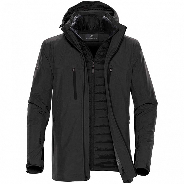 Куртка-трансформер мужская Matrix, серая с черным с логотипом в Волгограде заказать по выгодной цене в кибермаркете AvroraStore