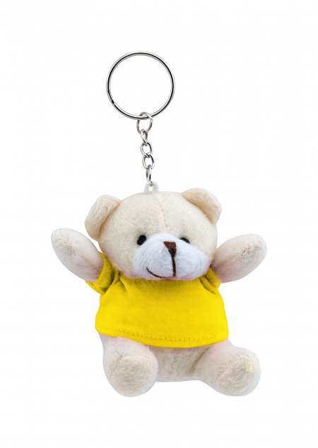 Брелок плюшевый мишка, желтый  с логотипом в Волгограде заказать по выгодной цене в кибермаркете AvroraStore