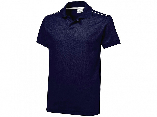 Рубашка поло Backhand мужская, темно-синий/белый с логотипом в Волгограде заказать по выгодной цене в кибермаркете AvroraStore