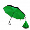 Зонт-трость механический  Chaplin, черно-зеленый-S с логотипом в Волгограде заказать по выгодной цене в кибермаркете AvroraStore