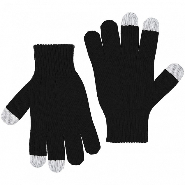 Перчатки сенсорные Real Talk, черные с логотипом в Волгограде заказать по выгодной цене в кибермаркете AvroraStore