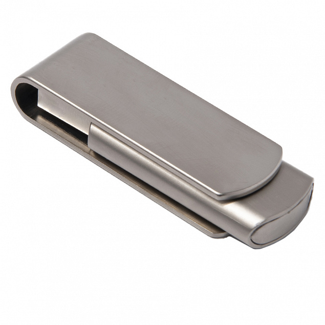 USB flash-карта SWING METAL (16Гб), серебристая, 5,3х1,7х0,9 см, металл с логотипом в Волгограде заказать по выгодной цене в кибермаркете AvroraStore