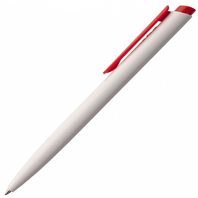 Ручка шариковая Senator Dart Polished, бело-красная с логотипом в Волгограде заказать по выгодной цене в кибермаркете AvroraStore