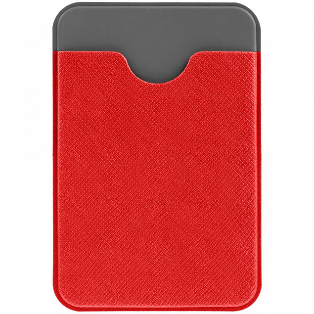 Чехол для карты на телефон Devon, красный с серым с логотипом в Волгограде заказать по выгодной цене в кибермаркете AvroraStore