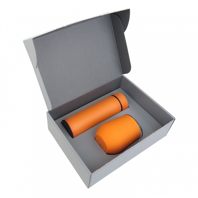 Набор Hot Box CS grey (оранжевый) с логотипом в Волгограде заказать по выгодной цене в кибермаркете AvroraStore