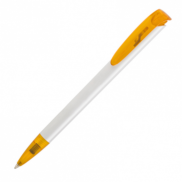 Ручка шариковая JONA T, белый/оранжевый прозрачный с логотипом в Волгограде заказать по выгодной цене в кибермаркете AvroraStore