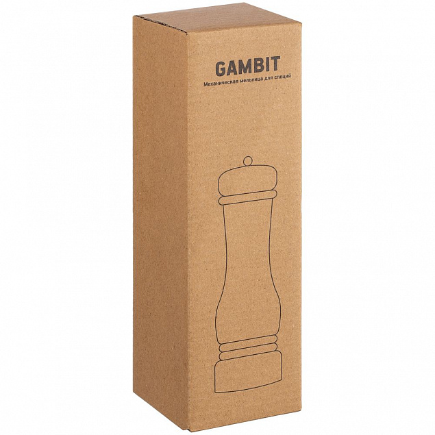 Механическая мельница для специй Gambit, белая с логотипом в Волгограде заказать по выгодной цене в кибермаркете AvroraStore