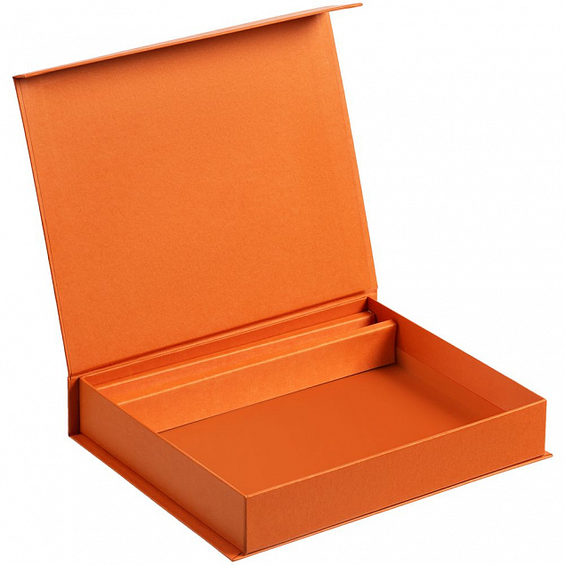 Коробка Duo под ежедневник и ручку, оранжевая с логотипом в Волгограде заказать по выгодной цене в кибермаркете AvroraStore