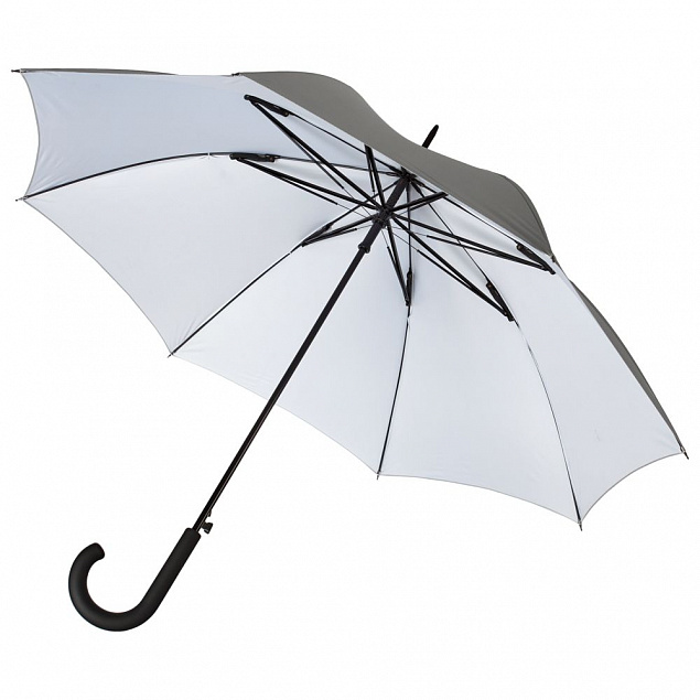 Зонт-трость Unit Wind, серебристый с логотипом в Волгограде заказать по выгодной цене в кибермаркете AvroraStore