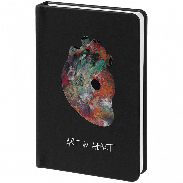 Блокнот Art In Heart, черный с логотипом в Волгограде заказать по выгодной цене в кибермаркете AvroraStore