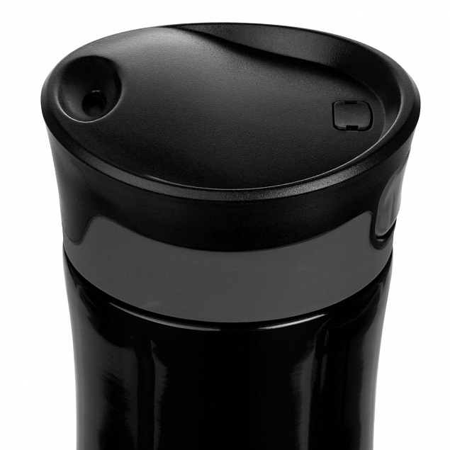 Термостакан Tansley, герметичный, вакуумный, черный с логотипом в Волгограде заказать по выгодной цене в кибермаркете AvroraStore