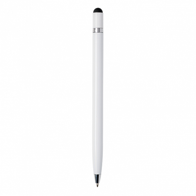 Металлическая ручка Simplistic, белый с логотипом в Волгограде заказать по выгодной цене в кибермаркете AvroraStore