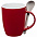 Кружка с ложкой Cheer Up ver.2, красная с логотипом в Волгограде заказать по выгодной цене в кибермаркете AvroraStore